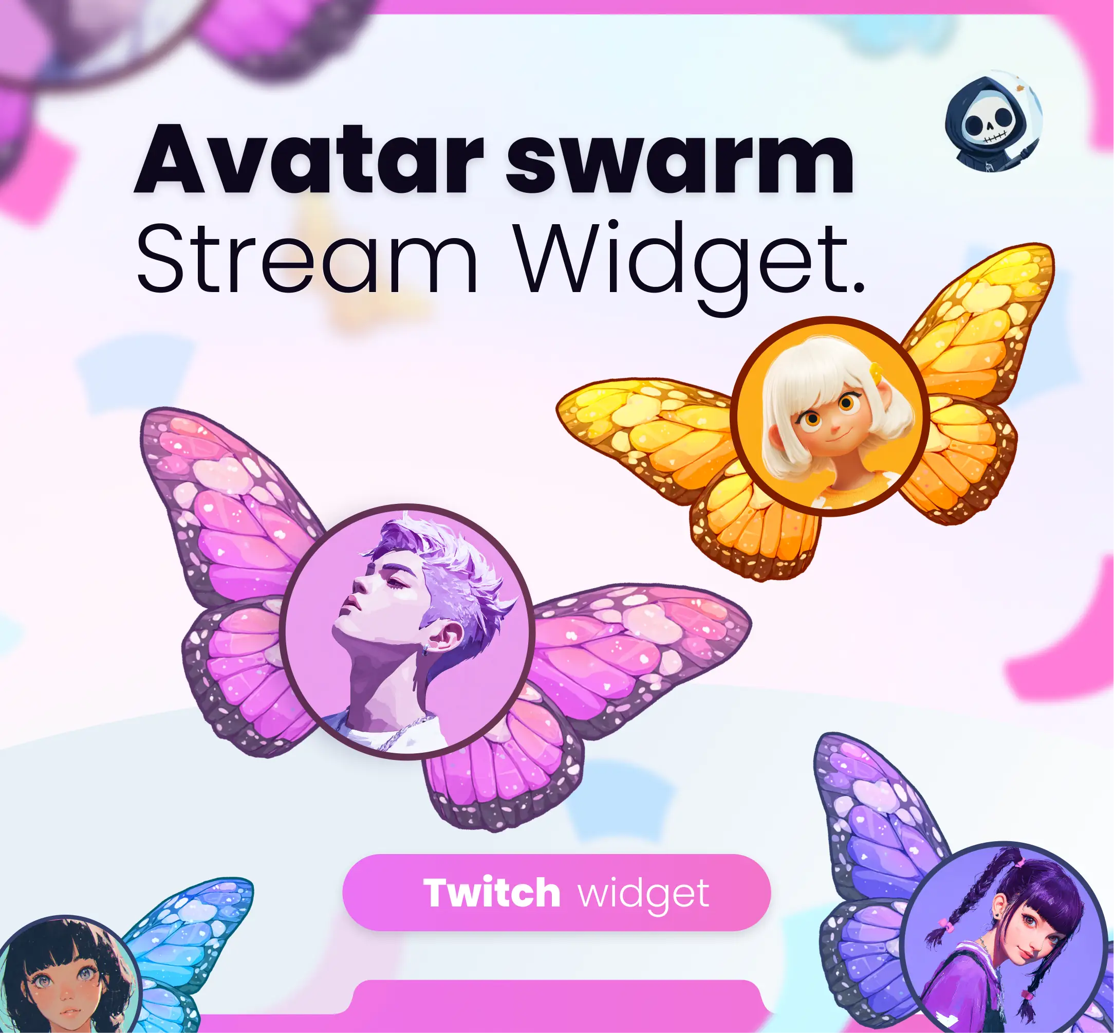 Widget Butterflies Swarm - Stream Widgets | NeoStreamShop
