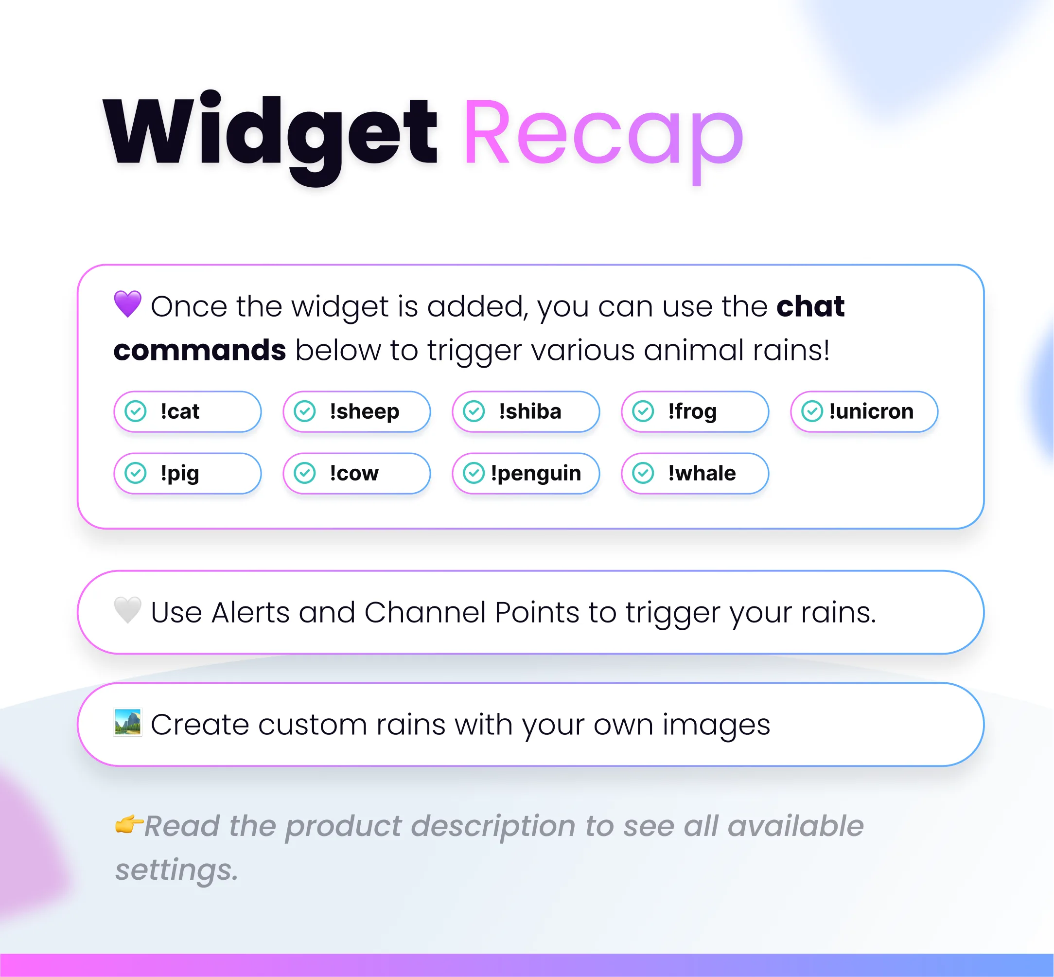 Widget Pet Rain - Preview Image 6 | NeoStreamShop