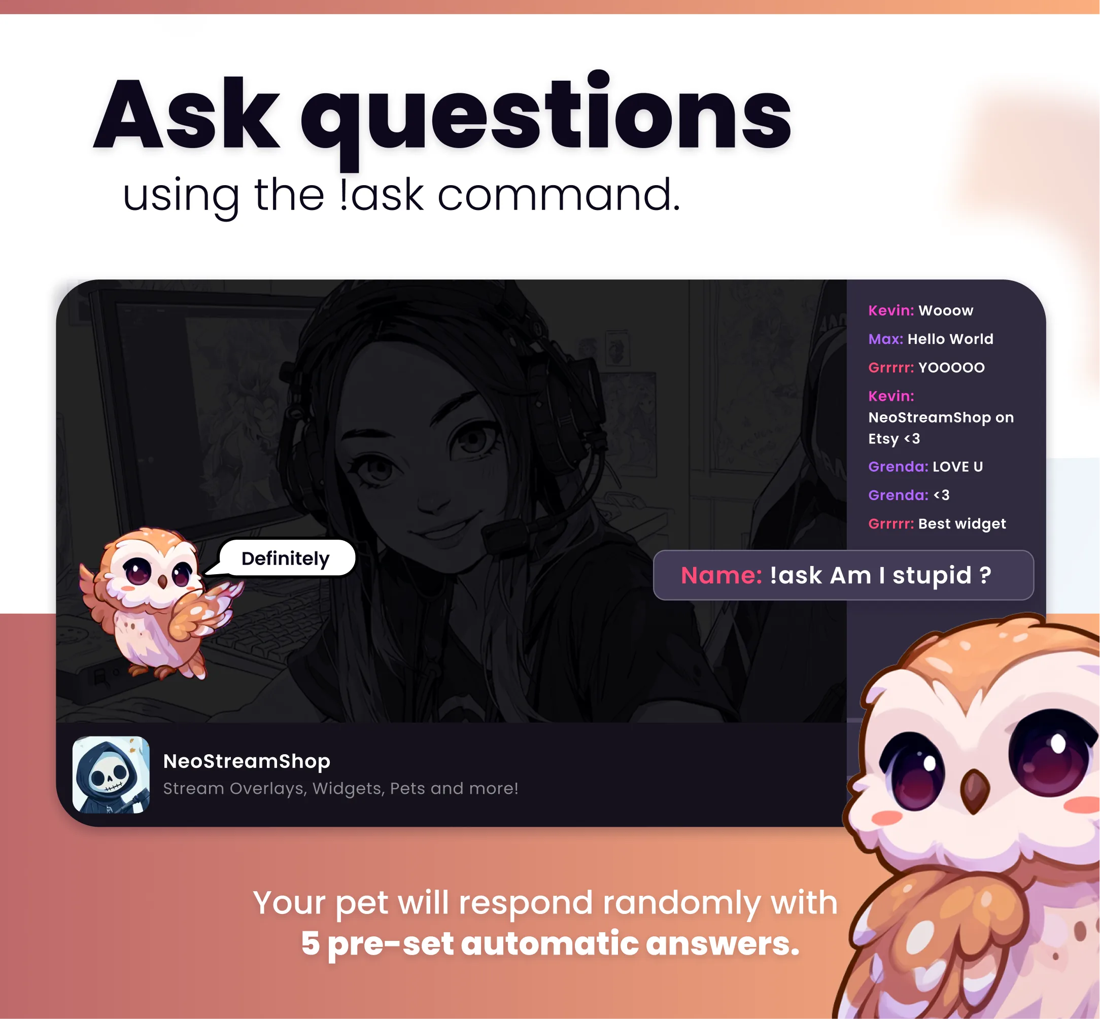 Cute owl - Preview Image 11 | NeoStreamShop